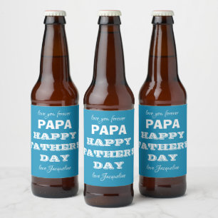 Fathers Day Daddy Papa Custom Modern Bier Etiket