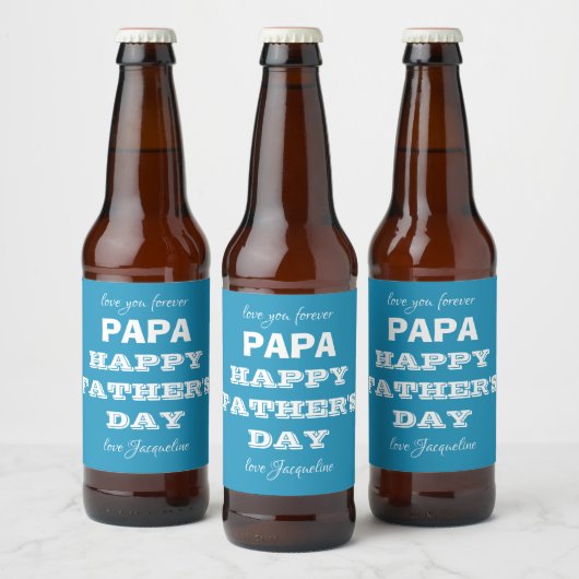 Fathers Day Daddy Papa Custom Modern Bier Etiket (Flessen)