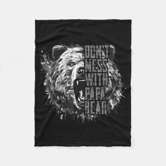 Father's Day Don't Mess With Papa Bear  Fleece Deken (Voorkant)