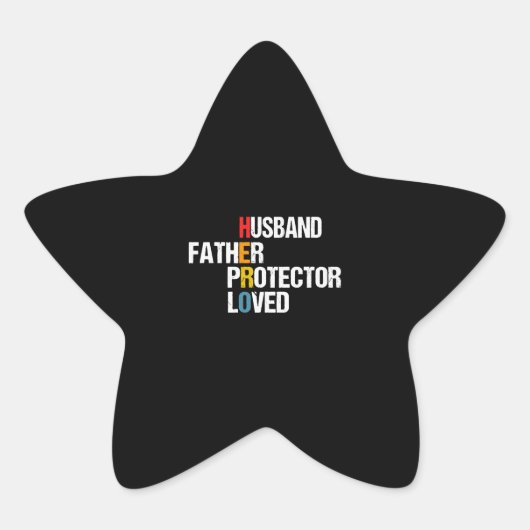 Father's Day Father Husband Protector Loved Hero W Ster Sticker (Voorkant)