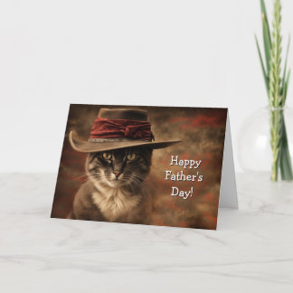 Fathers Day from Cat Funny and Cute Country  Kaart