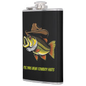 Fathers Day Funny Fish Dragen van een Cowboy Pet Heupfles (Links)