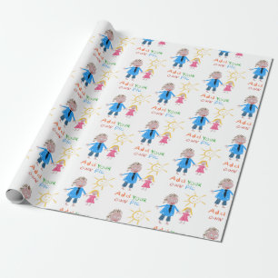 Fathers Day Gift, je kinderen trekken op Cadeaupapier