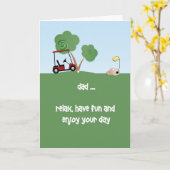 Father's Day Golf Theme Kaart (Gele Bloem)