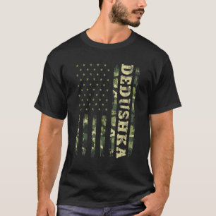 Fathers Day Grandpa Dedushka Camouflage American T-shirt