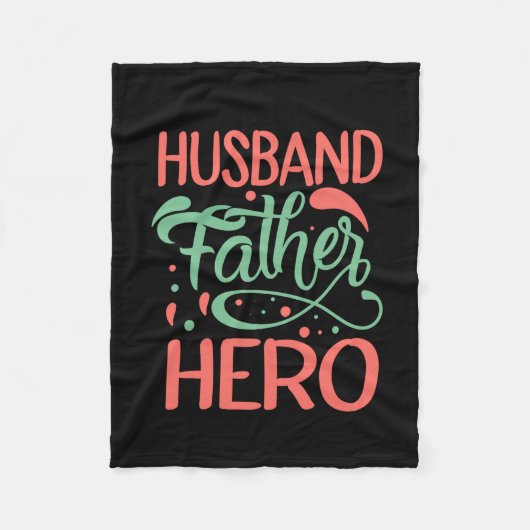 Father's Day Husband Father Hero Fleece Deken (Voorkant)