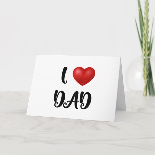 Father's Day I Love Dad Heart Explosion Gift Bedankkaart (Voorkant)