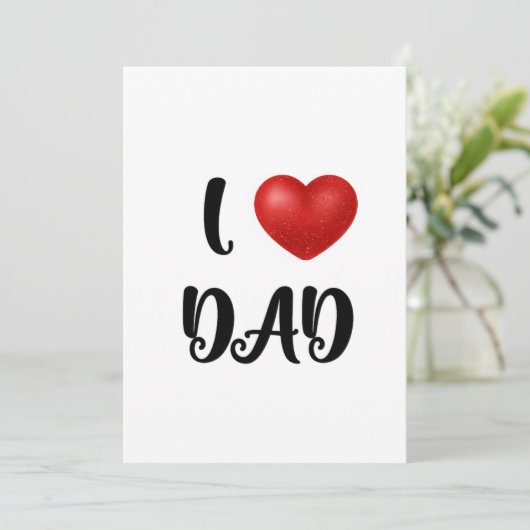 Father's Day I Love Dad Heart Explosion Gift Bedankkaart (Staand voorkant)