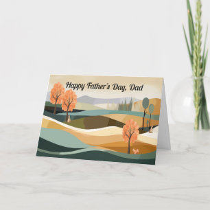 Fathers Day Kaart met Abstract landschap