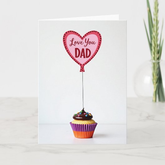 Fathers Day Love Dad Cupcake Card Kaart (Voorkant)