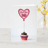 Fathers Day Love Dad Cupcake Card Kaart (Gele Bloem)