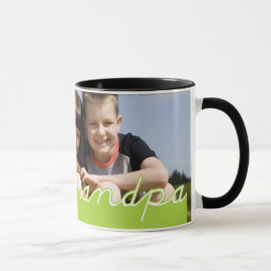 Fathers Day Love Opa Foto Green Text Design Mok