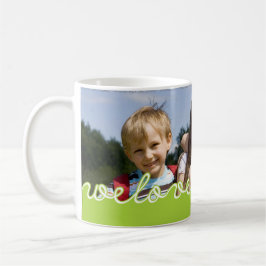 Fathers Day Love Opa Foto Green Text Design Mok