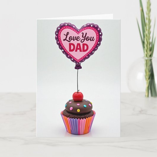 Fathers Day Love You Dad Cupcake Card Kaart (Voorkant)