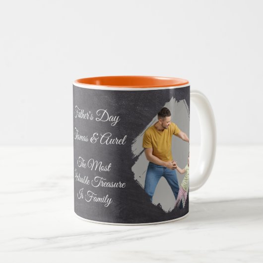 Father's Day Mugs Full Photo Personalized Tweekleurige Koffiemok (Voorkant rechts)