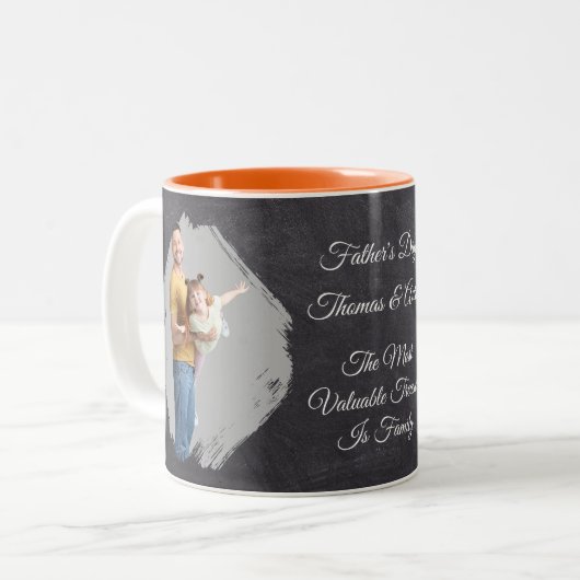 Father's Day Mugs Full Photo Personalized Tweekleurige Koffiemok (Voorkant links)