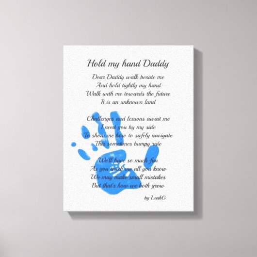 Fathers Day Poem - Hou mijn handdruk vast, pap Gif Canvas Afdruk (Voorkant)