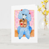 Father's Day Poodle Pampering Kaart (Gele Bloem)