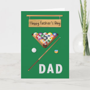 Fathers Day Pool Billiards Game Fun Kaart