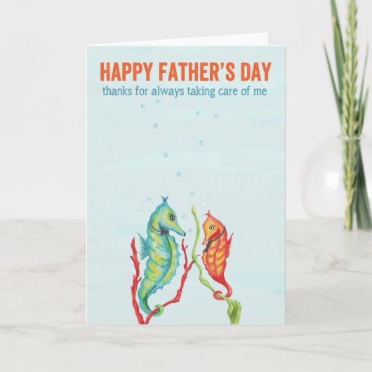 Fathers Day Seahorse Kaart (Voorkant)