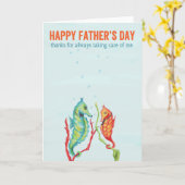 Fathers Day Seahorse Kaart (Gele Bloem)