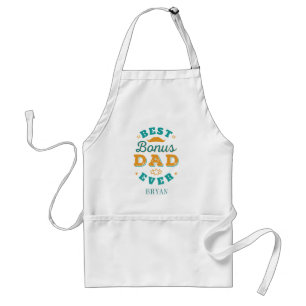 Fathers Day Stepdad Best Bonus Pap Birthday Custom Standaard Schort