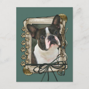 Fathers Day - Stone Paws - Boston Terrier Briefkaart