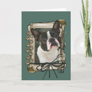 Fathers Day - Stone Paws - Boston Terrier Kaart
