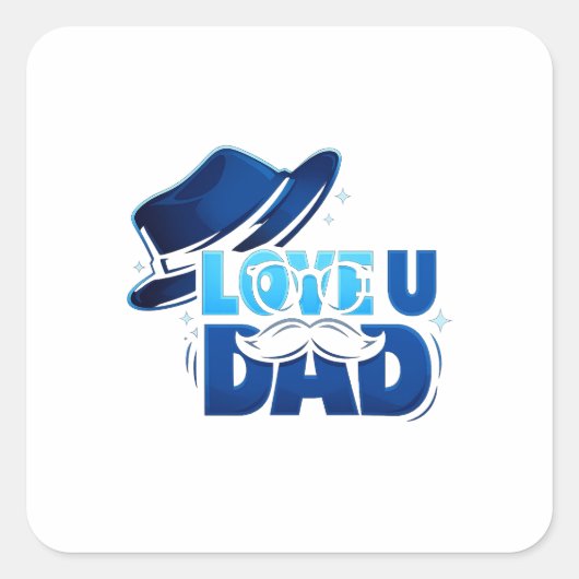 father's day vierkante sticker (Voorkant)