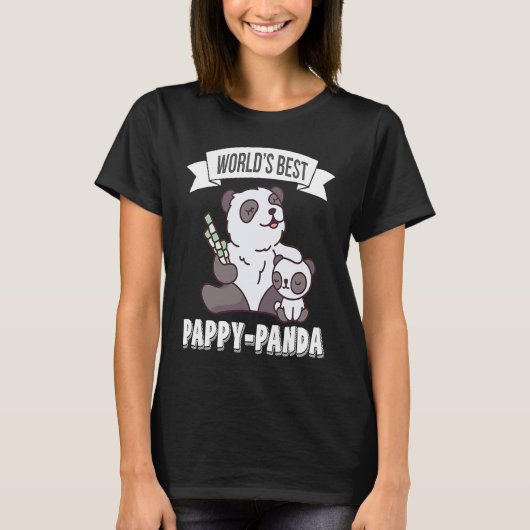 Father's Day  Worlds Best Pappy Panda T-shirt (Voorkant)