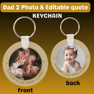 Father's Love Two Foto Aangepaste Quote Sleutelhanger