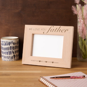 Father's Script Hart gegraveerd Foto Lijst