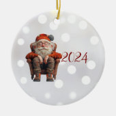 Fatigué Père Noël II ornement en céramique elf de (Devant)
