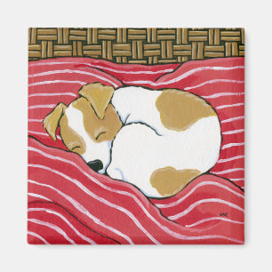 Fatigué Petit Chien - Sleeping Dog Art Magnet