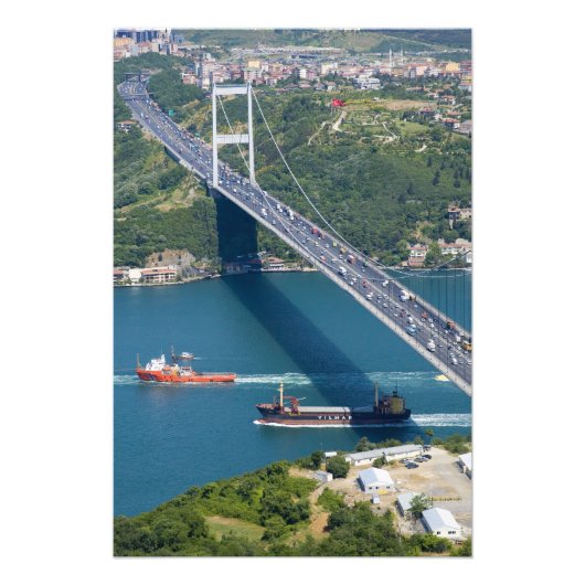Fatih Sultan Mehmet Bridge over de Bosphorus, Foto Afdruk (Voorkant)