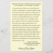 Fatima Blessed Mary Consecration Prayer (Achterkant)