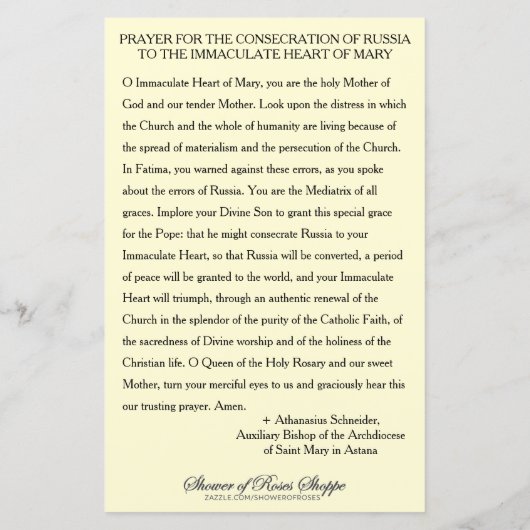 Fatima Blessed Mary Consecration Prayer (Achterkant)