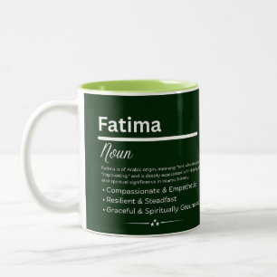 Fatima Gepersonaliseerde Meisjesnaam Betekenis Kof Tweekleurige Koffiemok