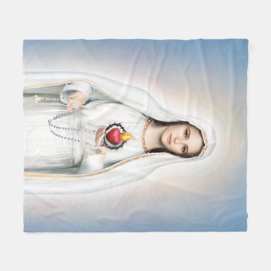 Fatima, Immaculate Heart Medium Fleece Blanket (Voorkant (Horizontaal))