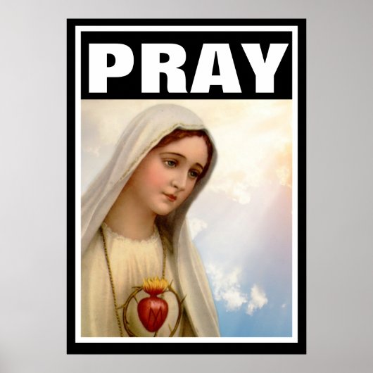 FATIMA PRAY VIRGIN MARY ROSARY CATHOLIC POSTER (Voorkant)