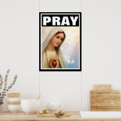FATIMA PRAY VIRGIN MARY ROSARY CATHOLIC POSTER (Keuken)