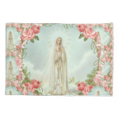 Fatima Virgin Mary Religieuze Roze Roses Kussensloop (Achterkant)