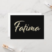 Fatima white gold Handwriting Karte Kaart (Voorkant / Achterkant in situ)