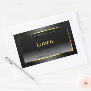 Fatsoenlijke zwart-wit productlabels Goud Lijst Rechthoekige Sticker
