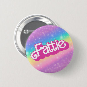Fattie Plus Maat Regenboog Retro 90's Nostalgie Ro Ronde Button 5,7 Cm