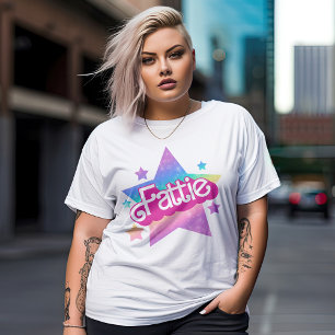 Fattie Plus Size BBW Vet Meisje Retro 90's Stijl T-shirt