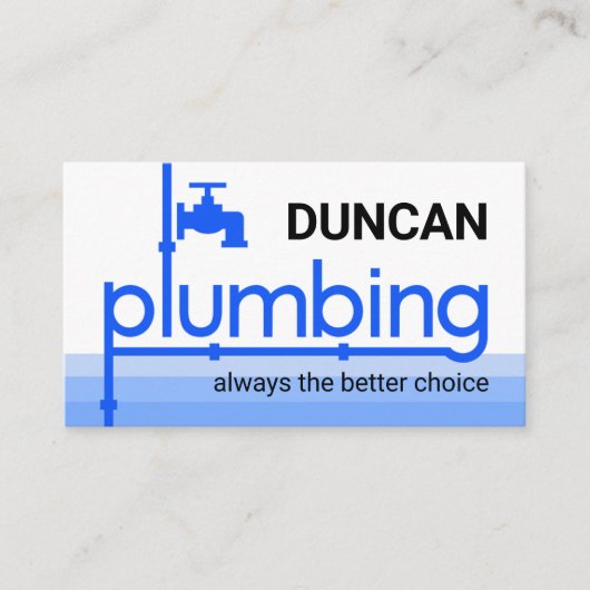 Faucet Pipeline Leaking Blue Water Visitekaartje (Voorkant)