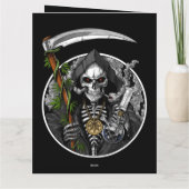 Faucheur fume de l'herbe Carte de vœux effrayante (Dos)