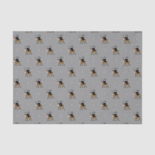 Faucheuse sur un papier de soie de soie de renne