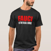 FAUCI IS DE ECHTE VIRUS Donkere T-shirt (Voorkant)